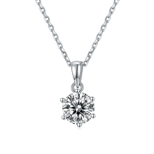 Load image into Gallery viewer, GEM&#39;S BALLET 925 Silver Moissanite Jewelry 1.0Ct Green Moissanite 585 14K 10K 18K Gold Pendant Solitaire Necklace For Women - Shop &amp; Buy
