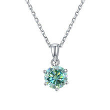 Load image into Gallery viewer, GEM&#39;S BALLET 925 Silver Moissanite Jewelry 1.0Ct Green Moissanite 585 14K 10K 18K Gold Pendant Solitaire Necklace For Women - Shop &amp; Buy
