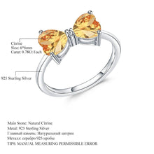 Load image into Gallery viewer, GEM&#39;S BALLET 925 Sterling Silver Bow Knot Ring 1.56Ct Natural Citrine Gemstone Rings For Women Valentine&#39;s Day Gift Jewelry - Shop &amp; Buy
