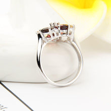 Load image into Gallery viewer, GEM&#39;S BALLET 925 Sterling Silver Cluster Ring Natural Citrine Garnet Smoky Quartz Mixed Gemstone Rings For Women - Shop &amp; Buy
