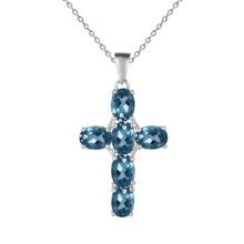 Load image into Gallery viewer, GEM&#39;S BALLET 925 Sterling Silver Cross Necklace For Women Natural Amethyst Topaz Gemstone Pendant Necklace Fine Jewelry - Shop &amp; Buy
