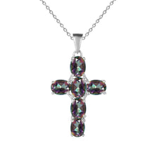 Load image into Gallery viewer, GEM&#39;S BALLET 925 Sterling Silver Cross Necklace For Women Natural Amethyst Topaz Gemstone Pendant Necklace Fine Jewelry - Shop &amp; Buy
