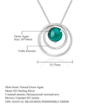 Load image into Gallery viewer, GEM&#39;S BALLET 925 Sterling Silver Double Circle Pendant Shiny Paved Natural Green Agate Gemstone Pendant Necklace For Women - Shop &amp; Buy