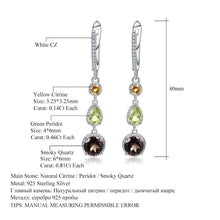 Load image into Gallery viewer, Gem&#39;s Ballet 925 Sterling Silver Earrings Fine Jewelry Natural Citrine Peridot Smoky Quartz Drop Earrings For Women Wedding - Shop &amp; Buy
