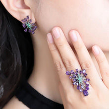 Load image into Gallery viewer, GEM&#39;S BALLET 925 Sterling Silver Gemstone Earrings Ring Set Natural Amethyst Vintage Gothic Punk Jewelry Set For Women Jewelry - Shop &amp; Buy
