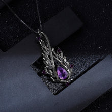 Load image into Gallery viewer, GEM&#39;S BALLET 925 Sterling Silver Handmade Angel&#39;s Wing Pendant Necklace Natural Amethyst Gemstone Fine Jewelry for Women - Shop &amp; Buy
