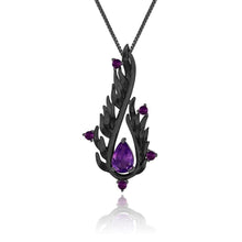 Load image into Gallery viewer, GEM&#39;S BALLET 925 Sterling Silver Handmade Angel&#39;s Wing Pendant Necklace Natural Amethyst Gemstone Fine Jewelry for Women - Shop &amp; Buy