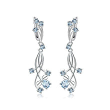 Load image into Gallery viewer, GEM&#39;S BALLET Flower Design 3.89t Natural Sky Blue Topaz Gemstone Drop Earrings For Bridal 925 Sterling Silver Wedding Jewelry - Shop &amp; Buy