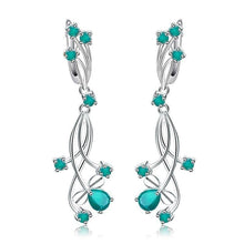 Load image into Gallery viewer, GEM&#39;S BALLET Flower Design 3.89t Natural Sky Blue Topaz Gemstone Drop Earrings For Bridal 925 Sterling Silver Wedding Jewelry - Shop &amp; Buy
