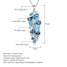 Load image into Gallery viewer, GEM&#39;S BALLET London Blue Topaz Swiss Blue Topaz Sky Blue Topaz Mix Gemstone Pendants For Women Gift Luxury Jewelry Accessories - Shop &amp; Buy
