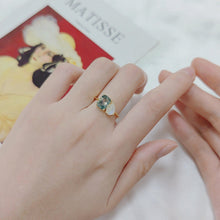 Load image into Gallery viewer, GEM&#39;S BALLET Milky Blue Moonstone Moss Agate Engagement Rings in 925 Sterling Silver Toi et Moi Ring Handmade Fine Jewelry - Shop &amp; Buy
