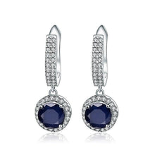 Load image into Gallery viewer, Gem&#39;s Ballet Natural Blue Sapphire Pure 925 sterling silver Charms Drop Earrings Fine Jewelry For Women Vintage Fashion - Shop &amp; Buy