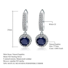 Load image into Gallery viewer, Gem&#39;s Ballet Natural Blue Sapphire Pure 925 sterling silver Charms Drop Earrings Fine Jewelry For Women Vintage Fashion - Shop &amp; Buy