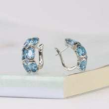 Load image into Gallery viewer, GEM&#39;S BALLET Natural Garnet Gemstone Earrings 925 Sterling Silver Mona Lisa Clip Earrings for Women Wedding Jewelry Bijouterie - Shop &amp; Buy