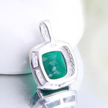 Load image into Gallery viewer, Gem&#39;s Ballet Natural Green Agate 100% Real 925 sterling silver Necklaces &amp; Pendants Cut Square Gemstones Fine Jewelry - Shop &amp; Buy
