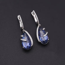 Load image into Gallery viewer, GEM&#39;S BALLET Natural Iolite Blue Mystic Quartz Jewelry Set 925 Sterling Silver Earrings Ring Pendant Sets For Women Fine Jewelry - Shop &amp; Buy