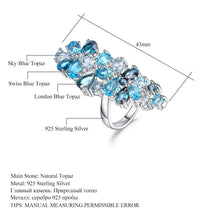 Load image into Gallery viewer, GEM&#39;S BALLET Natural London Blue Topaz Rings Genuine 925 sterling silver Luxury Fine Costume Jewelry Accessories For Woman - Shop &amp; Buy
