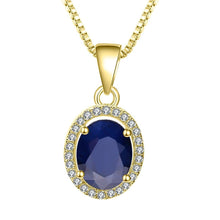 Load image into Gallery viewer, Gem&#39;s Ballet Natural Natural Blue Sapphire Real 585 14K 10K 18K Gold 925 Silver Pendant Necklace For Women Necklace Jewelry - Shop &amp; Buy
