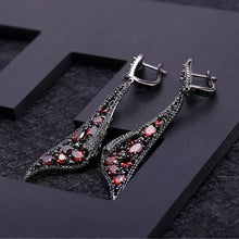 Load image into Gallery viewer, GEM&#39;S BALLET Natural Red Garnet Gemstone Earrings 925 Sterling Sliver Vintage Gothic Punk Drop Earrings For Women Party Jewelry - Shop &amp; Buy
