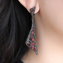 Load image into Gallery viewer, GEM&#39;S BALLET Natural Red Garnet Gemstone Earrings 925 Sterling Sliver Vintage Gothic Punk Drop Earrings For Women Party Jewelry - Shop &amp; Buy