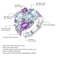 Load image into Gallery viewer, GEM&#39;S BALLET Natural Sky Blue Topaz Amethyst Rings Fine Jewelry 925 Sterling Silver Gemstone Candy Ring for Women Bijoux - Shop &amp; Buy
