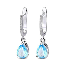 Load image into Gallery viewer, Gem&#39;s Ballet Natural Sky Blue Topaz Earrings Genuine 925 Sterling Silver Fine Jewelry 7x10mm Drop Earring For Women Fashion - Shop &amp; Buy
