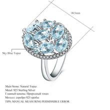 Load image into Gallery viewer, Gem&#39;s Ballet Natural Sky Blue Topaz Rings Genuine 100% 925 Sterling Silver Vintage Fashion Jewelry For Women Wedding Engagement - Shop &amp; Buy
