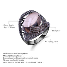 Load image into Gallery viewer, GEM&#39;S BALLET Natural Smoky Quartz Gemstone Cocktail Ring 925 Sterling Sliver Vintage Gothic Rings For Women Gift Party Jewelry - Shop &amp; Buy
