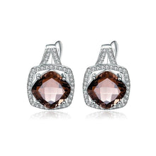 Load image into Gallery viewer, Gem&#39;s Ballet Natural Smoky Quartz Genuine 925 sterling silver Clip Earrings For Women Gift Fashion Style Wedding Engagement - Shop &amp; Buy
