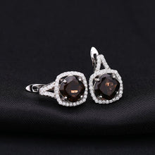 Load image into Gallery viewer, Gem&#39;s Ballet Natural Smoky Quartz Genuine 925 sterling silver Clip Earrings For Women Gift Fashion Style Wedding Engagement - Shop &amp; Buy