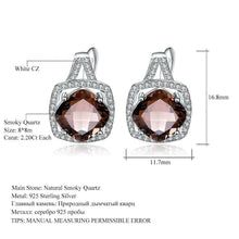 Load image into Gallery viewer, Gem&#39;s Ballet Natural Smoky Quartz Genuine 925 sterling silver Clip Earrings For Women Gift Fashion Style Wedding Engagement - Shop &amp; Buy