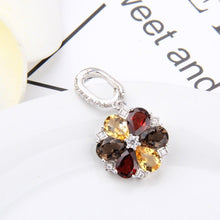 Load image into Gallery viewer, Gem&#39;s Ballet New Arrival Citrine Garnet Smoky Quartz 4.02ct Real 925 Sterling-silver Necklace Pendant Fine Jewelry For Women - Shop &amp; Buy
