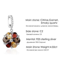 Load image into Gallery viewer, Gem&#39;s Ballet New Arrival Citrine Garnet Smoky Quartz 4.02ct Real 925 Sterling-silver Necklace Pendant Fine Jewelry For Women - Shop &amp; Buy
