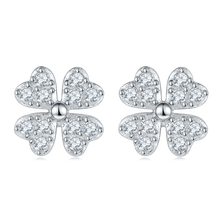 Load image into Gallery viewer, GEM&#39;S BALLET Round Brilliant Cut Moissanite Earrings For Women Mermaid Fish Tail Studs Earrings in 925 Sterling Silver - Shop &amp; Buy
