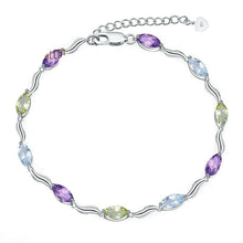 Load image into Gallery viewer, GEM&#39;S BALLET Sky Blue Topaz Peridot Amethyst Mix Gemstone Bracelets&amp;bangles Pure 925 Sterling Silver Fashion Jewelry For Women - Shop &amp; Buy
