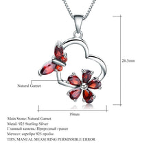Load image into Gallery viewer, GEM&#39;S BALLET Solid 585 14K 10K 18K Gold 925 Silver Pendant Butterfly Flowers Necklace With Natural Garnet For Women Sweet Gift - Shop &amp; Buy
