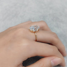 Load image into Gallery viewer, GEM&#39;S BALLET Solid 9K 10K 14K 18K AU750 Engagement Rings Oval Radiant Cut Cubic Zirconia Diamond Fire Crushed Ice CZ Gold Ring - Shop &amp; Buy
