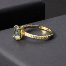 Load image into Gallery viewer, GEM&#39;S BALLET Unique 0.88Ct 5x7mm Octagon Cut Pave Set Moss Agate Engagement Ring in 925 Sterling Silver Women&#39;s Gold Ring - Shop &amp; Buy
