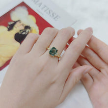 Load image into Gallery viewer, GEM&#39;S BALLET Unique 2.38Ct 7x9mm Octagon Cut Moss Agate There Stone Engagement Ring in 925 Sterling Silver Women Ring - Shop &amp; Buy
