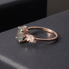 Load image into Gallery viewer, GEM&#39;S BALLET Vintage Unique 1.19ct 6x8mm Oval Moss Agate Engagement Rings in 925 Sterling Silver Handmade Ring Fine Jewelry - Shop &amp; Buy

