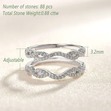 Load image into Gallery viewer, Genuine 925 Sterling Silver Adjustable Enhancer Wedding Ring for Her AAAAA CZ Engagement Rings Fine Jewelry - Shop &amp; Buy
