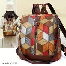Load image into Gallery viewer, Geometric Pattern Anti-Theft Backpack For Women, Large Capacity Multi-Compartment Shoulder Bag - Shop &amp; Buy
