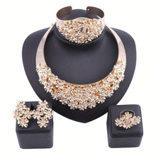 Load image into Gallery viewer, Glamorous Dubai-Inspired Jewelry Set - Luxurious Gold-Plated Floral Necklace, Earrings &amp; Bracelet - Shop &amp; Buy
