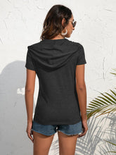 Load image into Gallery viewer, Half-Zip Short Sleeve Hooded Top - Shop &amp; Buy