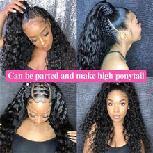 Load image into Gallery viewer, HD Transparent 360 Lace Front Wigs Human Hair Curly Water Wave Lace Front Wigs Pre Plucked 180 Density Lace Wigs For Black Women - Shop &amp; Buy
