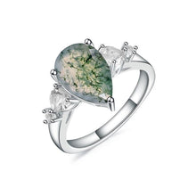 Load image into Gallery viewer, Healing Crystals Moss Agate Gemstone Engagement Rings in 925 Sterling Silver Handmade Bridesmaid Ring Gift For Her - Shop &amp; Buy
