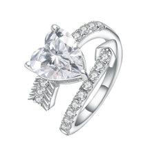 Load image into Gallery viewer, Heart Cubic Zirconia Wedding Engagement Ring For Women Real 925 Sterling Silver Cocktail Rings Fine Jewelry - Shop &amp; Buy
