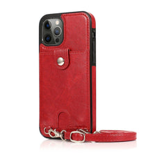 Load image into Gallery viewer, High-grade Crossbody Lanyard Leather Case for iPhone 14 Pro Max 13 12 Mini Pro Slim Fit with Card Slots Drop Protection Cover - Shop &amp; Buy
