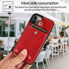 Load image into Gallery viewer, High-grade Crossbody Lanyard Leather Case for iPhone 14 Pro Max 13 12 Mini Pro Slim Fit with Card Slots Drop Protection Cover - Shop &amp; Buy
