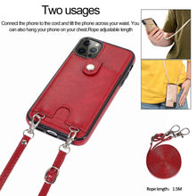 Load image into Gallery viewer, High-grade Crossbody Lanyard Leather Case for iPhone 14 Pro Max 13 12 Mini Pro Slim Fit with Card Slots Drop Protection Cover - Shop &amp; Buy
